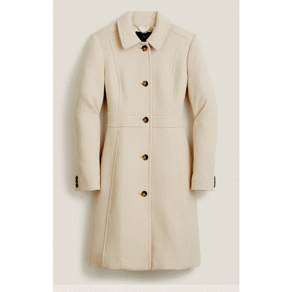 J. Crew Cream Single-Breasted Trench Coat